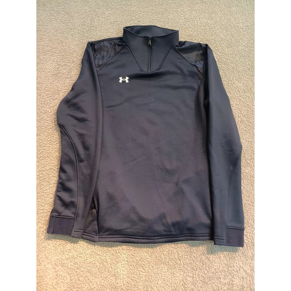 Under Armour Men's 1/4 Zip Pullover Navy L UA Loose Style 1360712